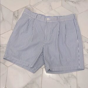 Brooks Brothers Seersucker Pleated Shorts Size 38 EUC
